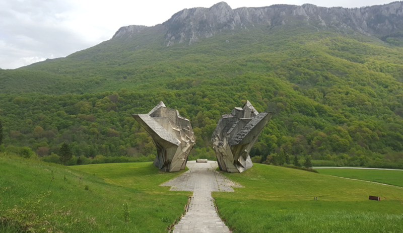 Miodrag Živković and Ranko Radović, The Battle of Sutjeska Memorial Monument Complex in the Valley of Heroes, Tjentište, Republic of Srpska, Bosnia & Hercegovina (1971). Photo courtesy of Donald Niebyl and the Spomenik Database. 