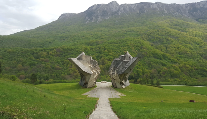 Miodrag Živković and Ranko Radović, The Battle of Sutjeska Memorial Monument Complex in the Valley of Heroes, Tjentište, Republic of Srpska, Bosnia & Hercegovina (1971). Photo courtesy of Donald Niebyl and the Spomenik Database.