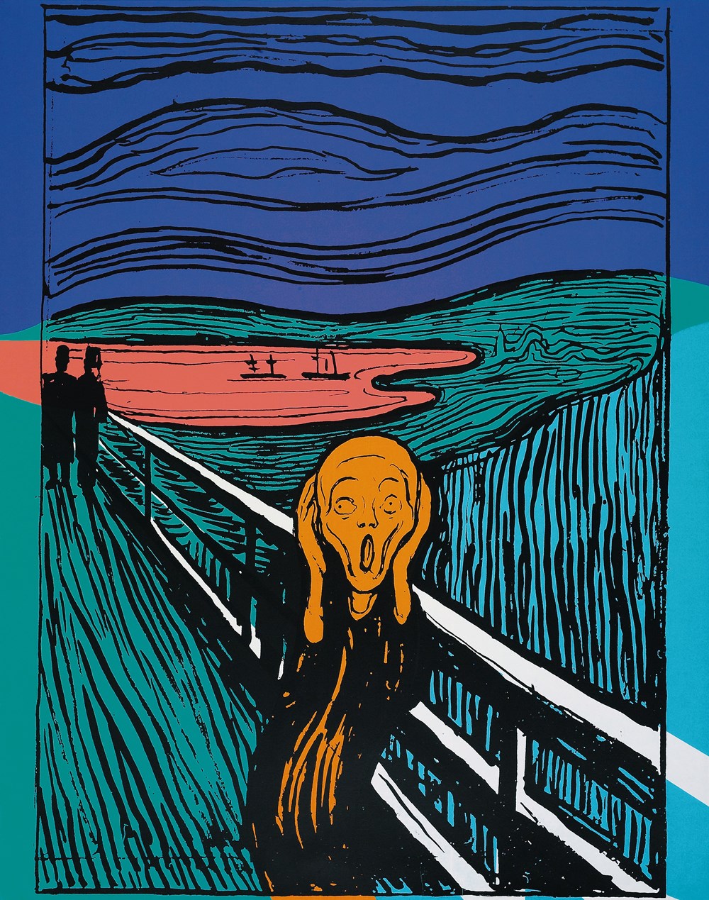 Andy Warhol: The Scream (after Munch), 1983. Silketrykk på Lenox Museum Board.Haugar Vestfold Kunstmuseum