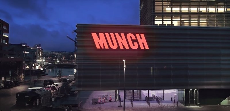 Det nye skiltet på MUNCH i Bjørvika
