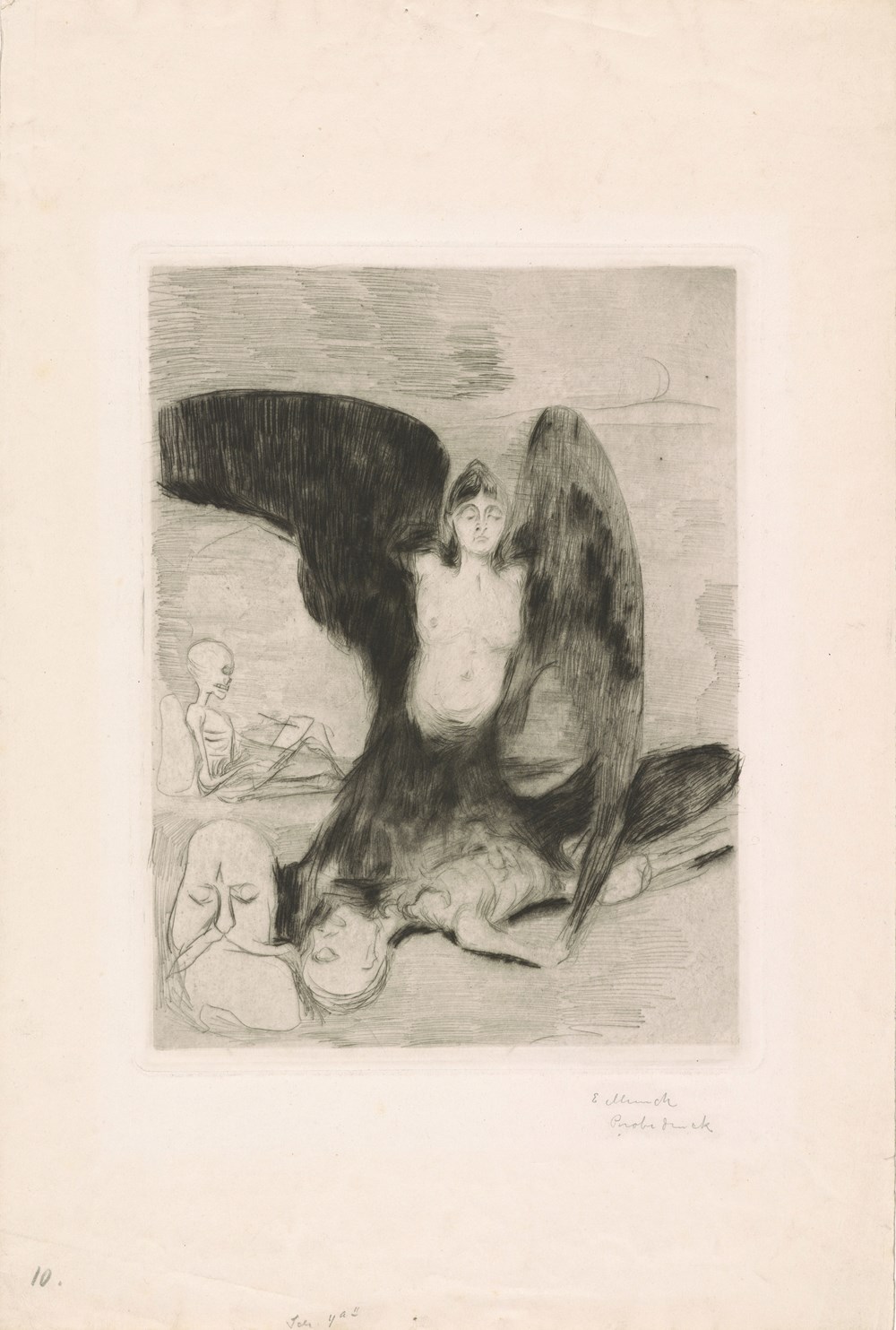 Edvard Munch, Harpy, 1894. Drypoint. 