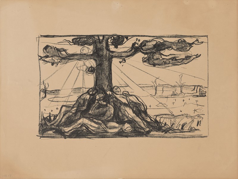 Edvard Munch, Treet I, 1916. Litografi. 