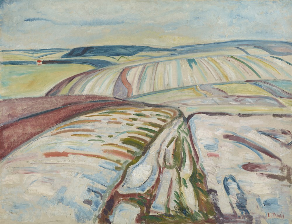 Edvard Munch, Snølandskap fra Thüringen, 1906. Olje på lerret.