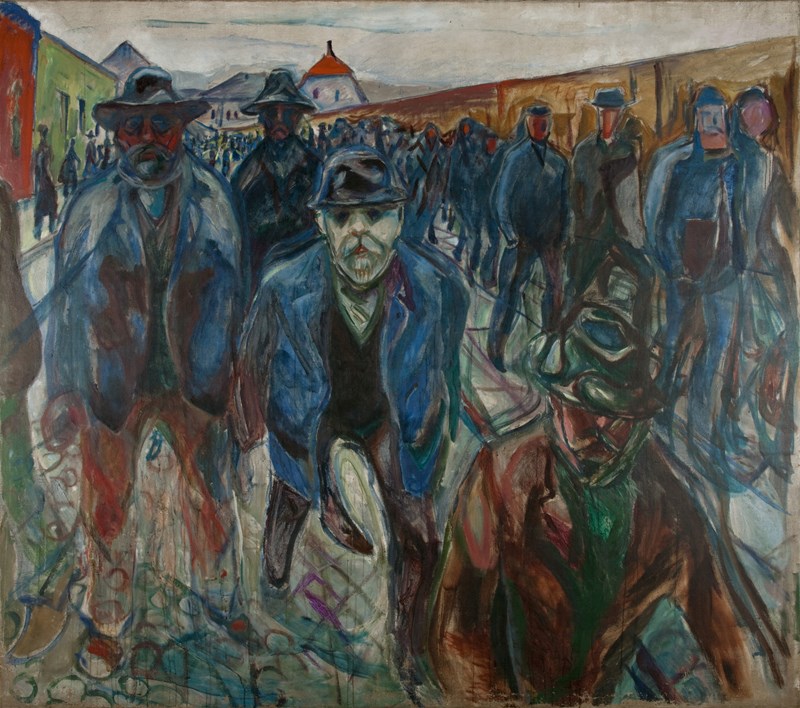Edvard Munch: Workers on their Way Home. Oil on canvas, 1913-1914. Photo © Munchmuseet