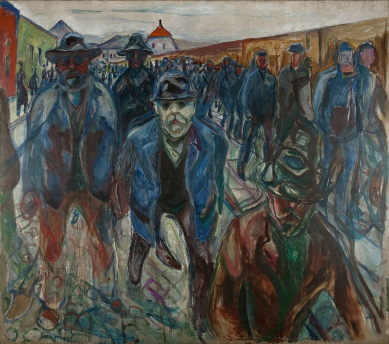 Edvard Munch: Arbeidere på hjemvei. Olje på lerret, 1913-1914. Foto © Munchmuseet