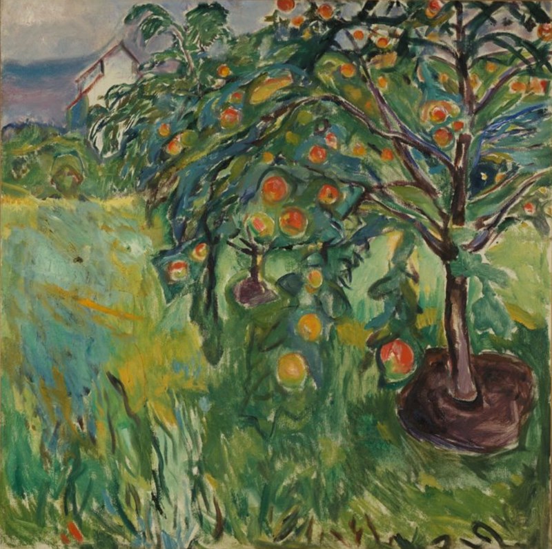 Edvard Munch: Apple Tree By the Studio. Oil on canvas, 1920. Photo © Munchmuseet