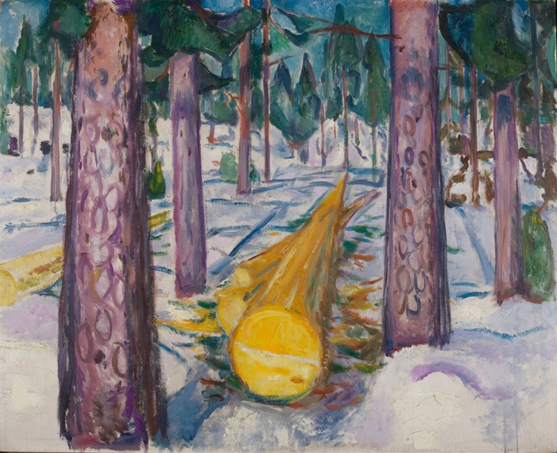 Edvard Munch: Den gule tømmerstokken. Olje på lerret, 1912. Foto © Munchmuseet