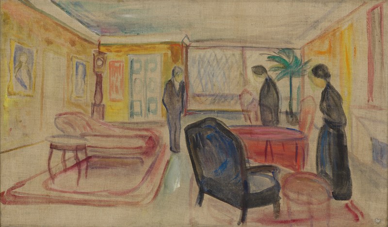 Edvard Munch: Sceneutkast til Gjengangere. Tempera på lerret, 1906. Foto © Munchmuseet