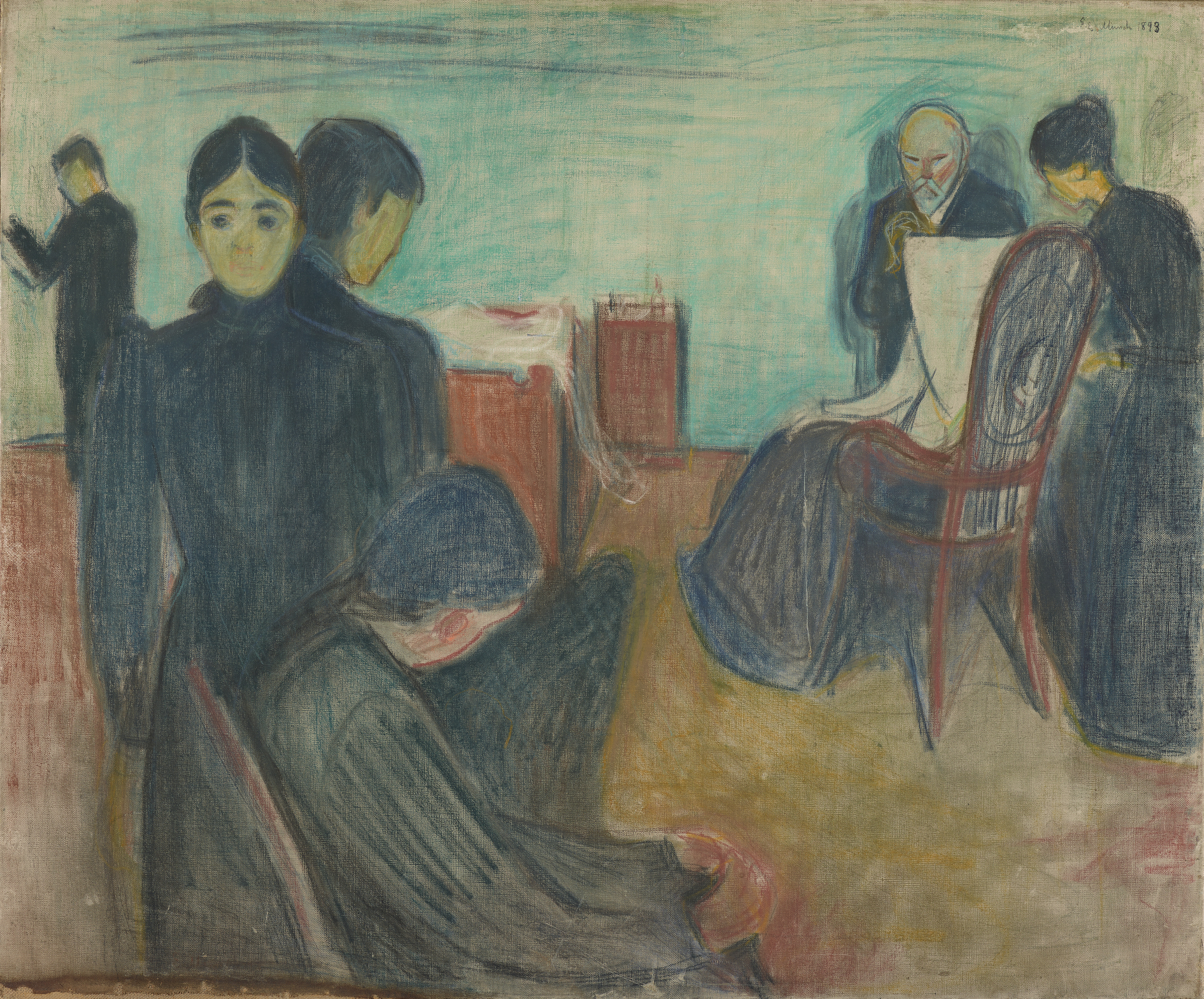 Edvard Munch: Death in the Sickroom. Pastel on canvas, 1893. Photo © Munchmuseet