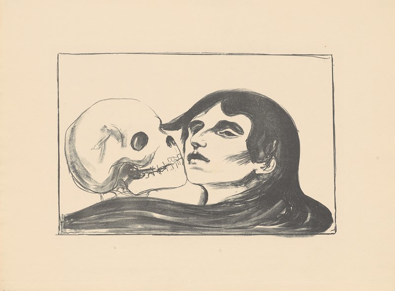 Edvard Munch: The Kiss of Death. Lithography, 1899. Photo © Munchmuseet