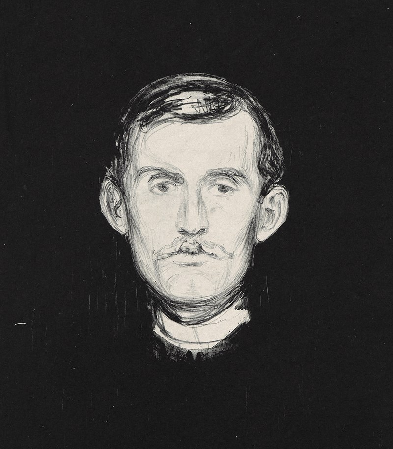 Edvard Munch: Selvportrett. Litografi, 1895. Foto © Munchmuseet