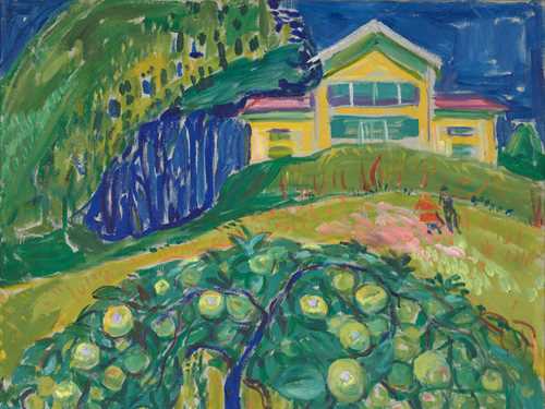 Edvard Munch: Epletre i hagen. Olje på lerret, 1932-42. Foto © Munchmuseet