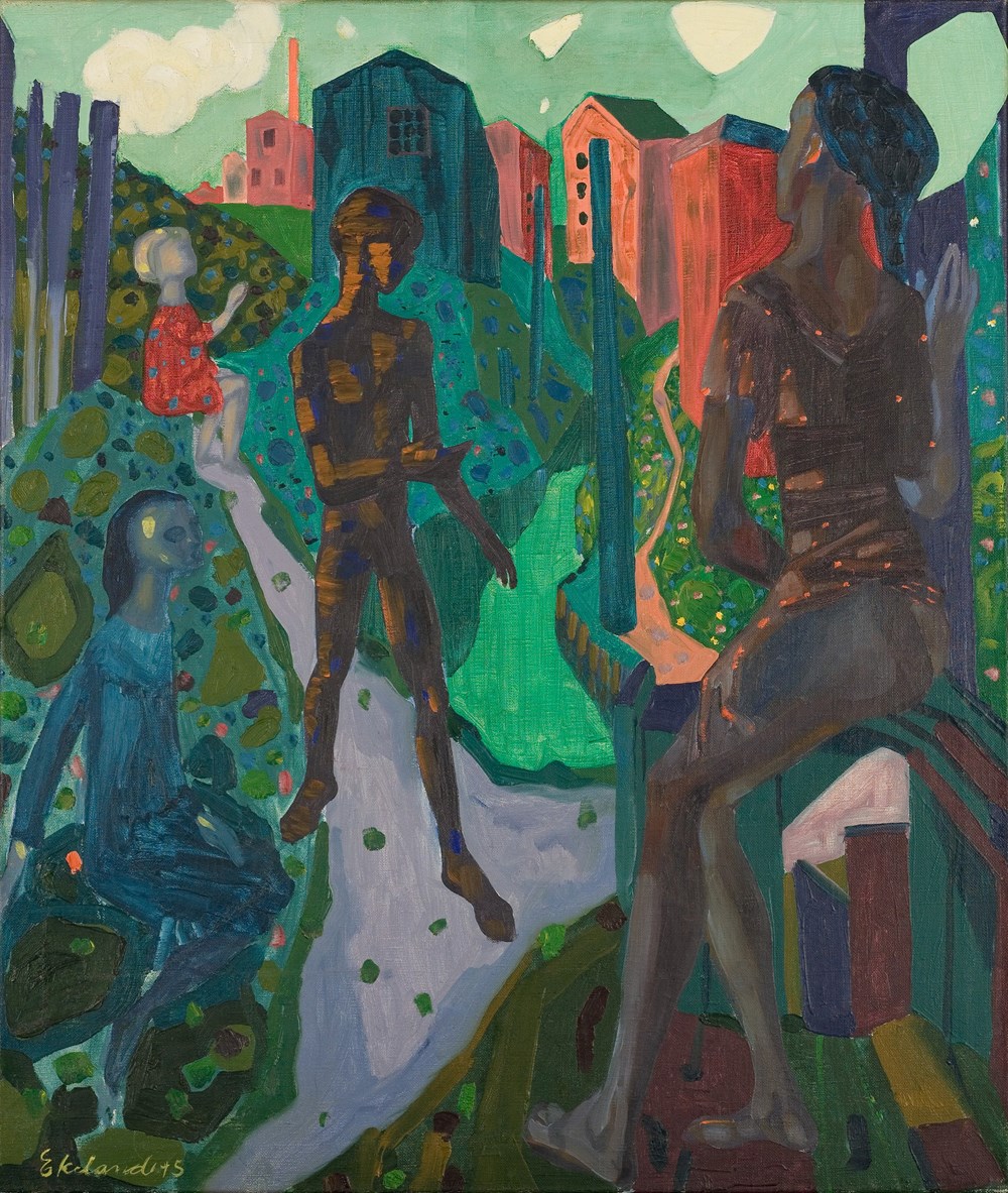 Arne Ekeland, meninos.  Óleo sobre tela, 1945. Foto: Richard Jeffries.  Copyright: Museu Munch.