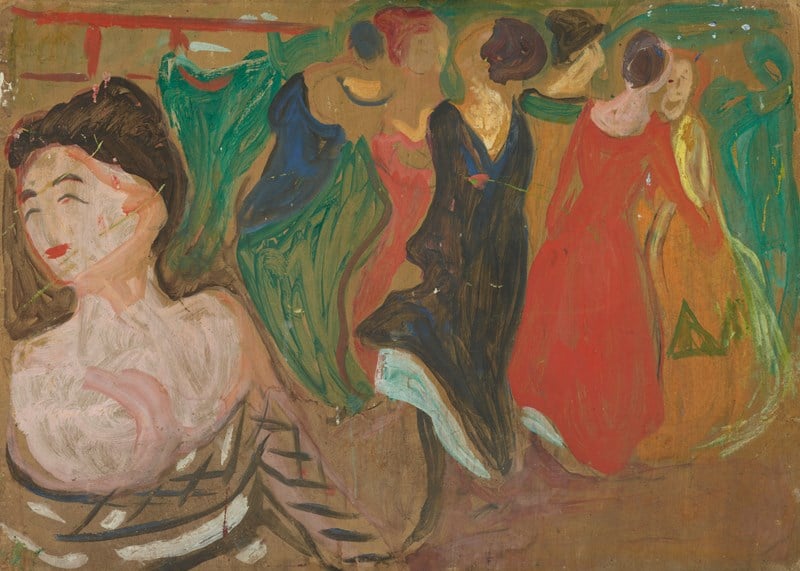 Edvard Munch: Bordellscene. Olje på ugrundert papp, 1903. Foto © Munchmuseet