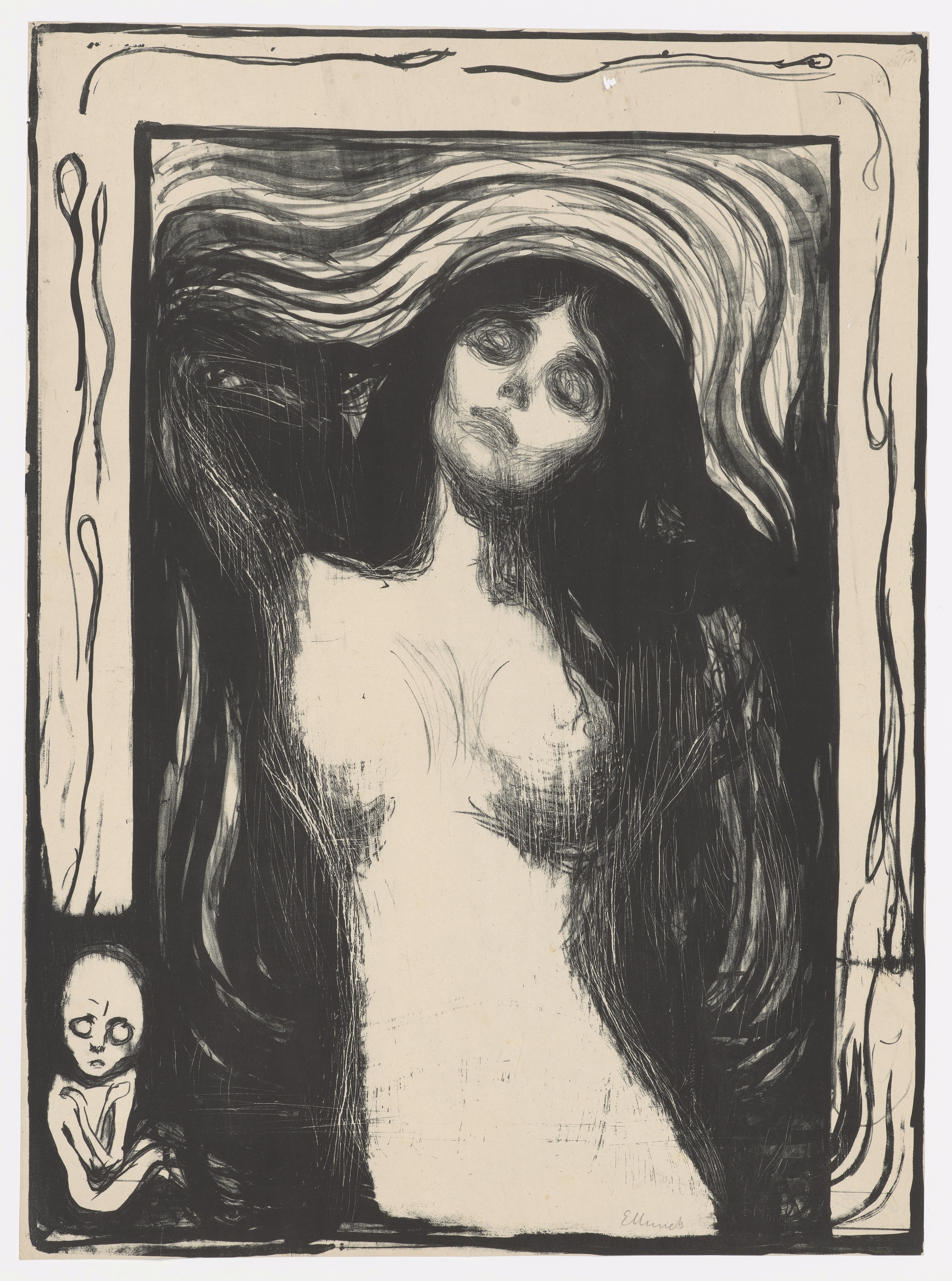 Edvard Munch: Madonna. Lithograph, 1895. Photo © Munchmuseet