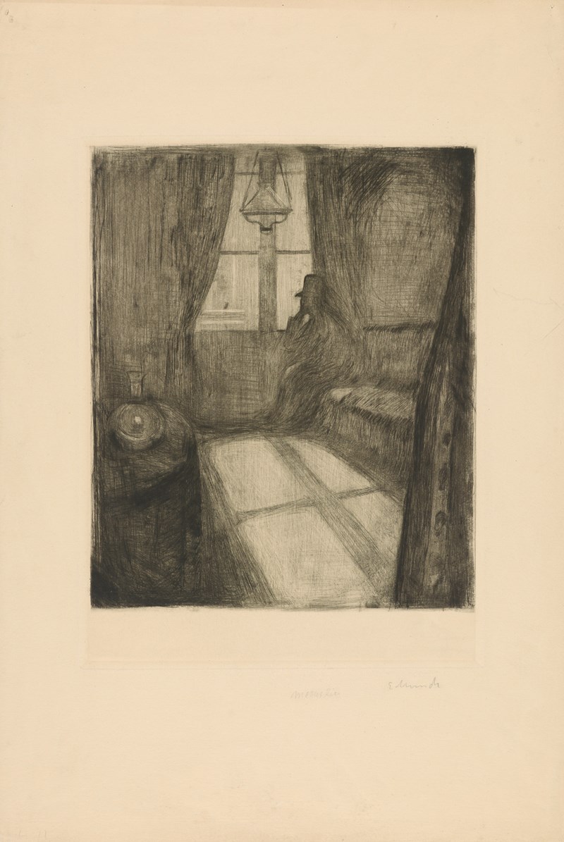 Edvard Munch: Moonlight. Night in Saint-Cloud. Etching, 1895. Photo © Munchmuseet