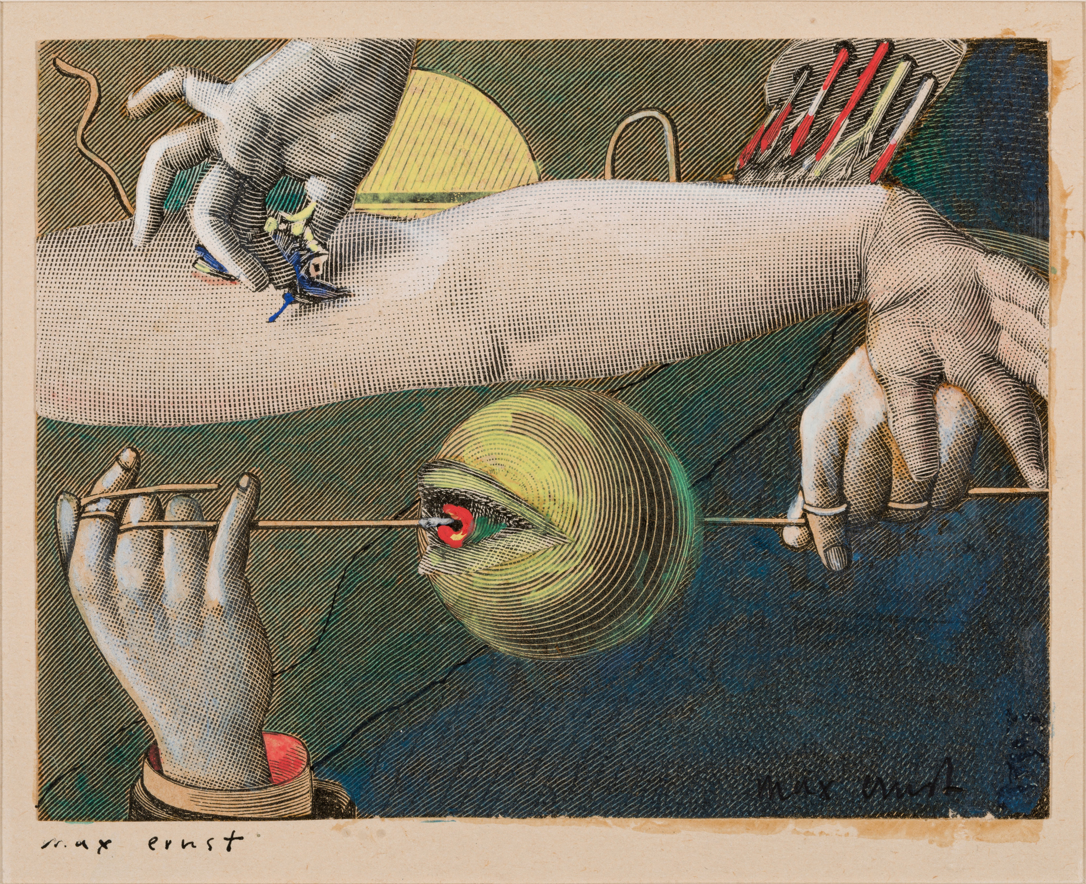 Max Ernst (1891–1976) Untitled. Illustration for cover of Paul Éluard’s collection of poems Répétitions (1921), 1921 Collage and gouache on paper, 70 × 90 mm Private collection Photo: Florent Chevrot; © Max Ernst/BONO 2022