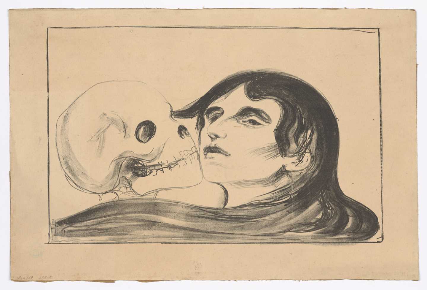 Edvard Munch: Dødskyss. Litografi, 1899. Foto © Munchmuseet