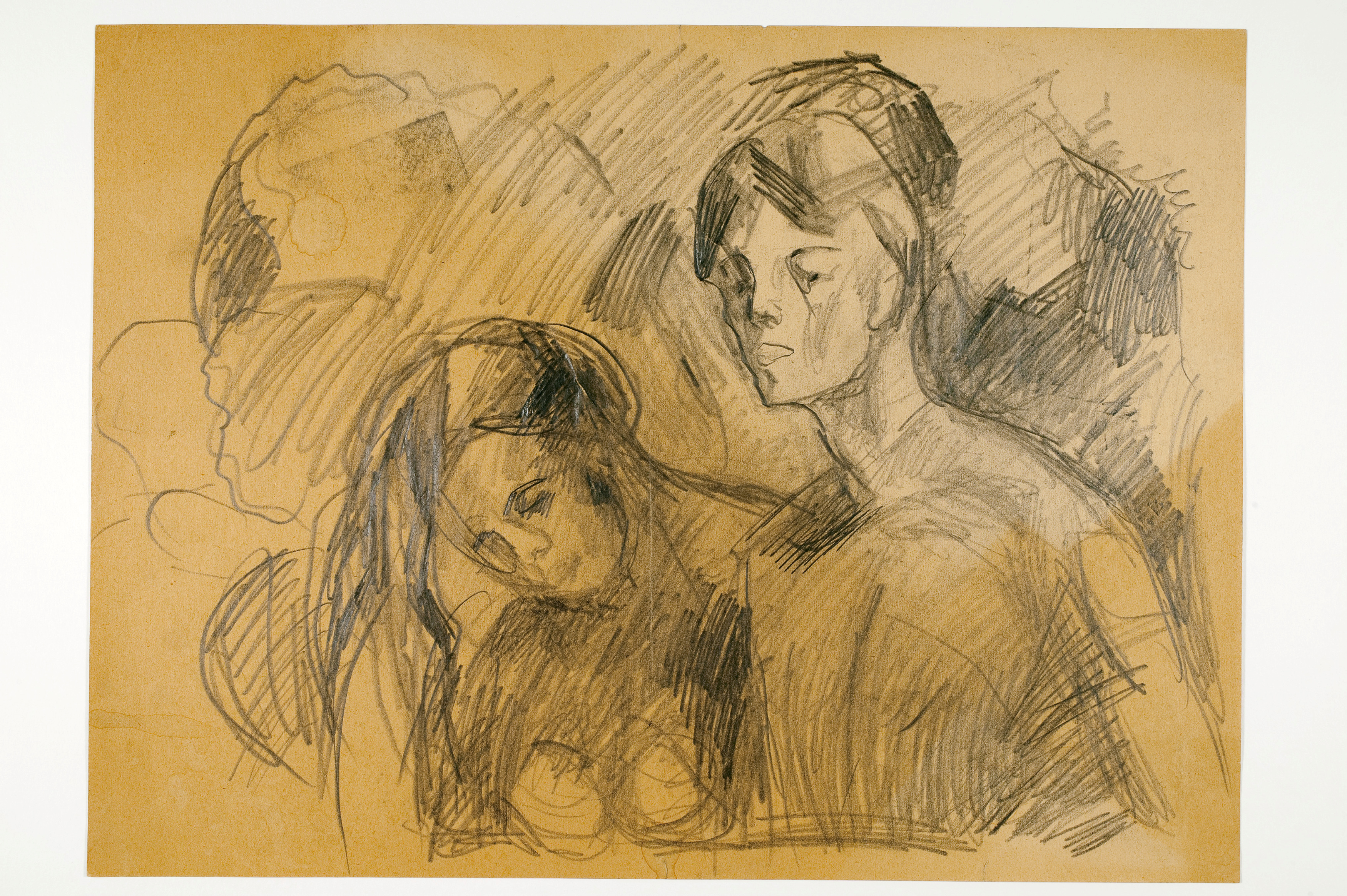  Edvard Munch: Naked Couple, Half-length Figure . Pencil, ca 1919-1921. Photo © Munchmuseet