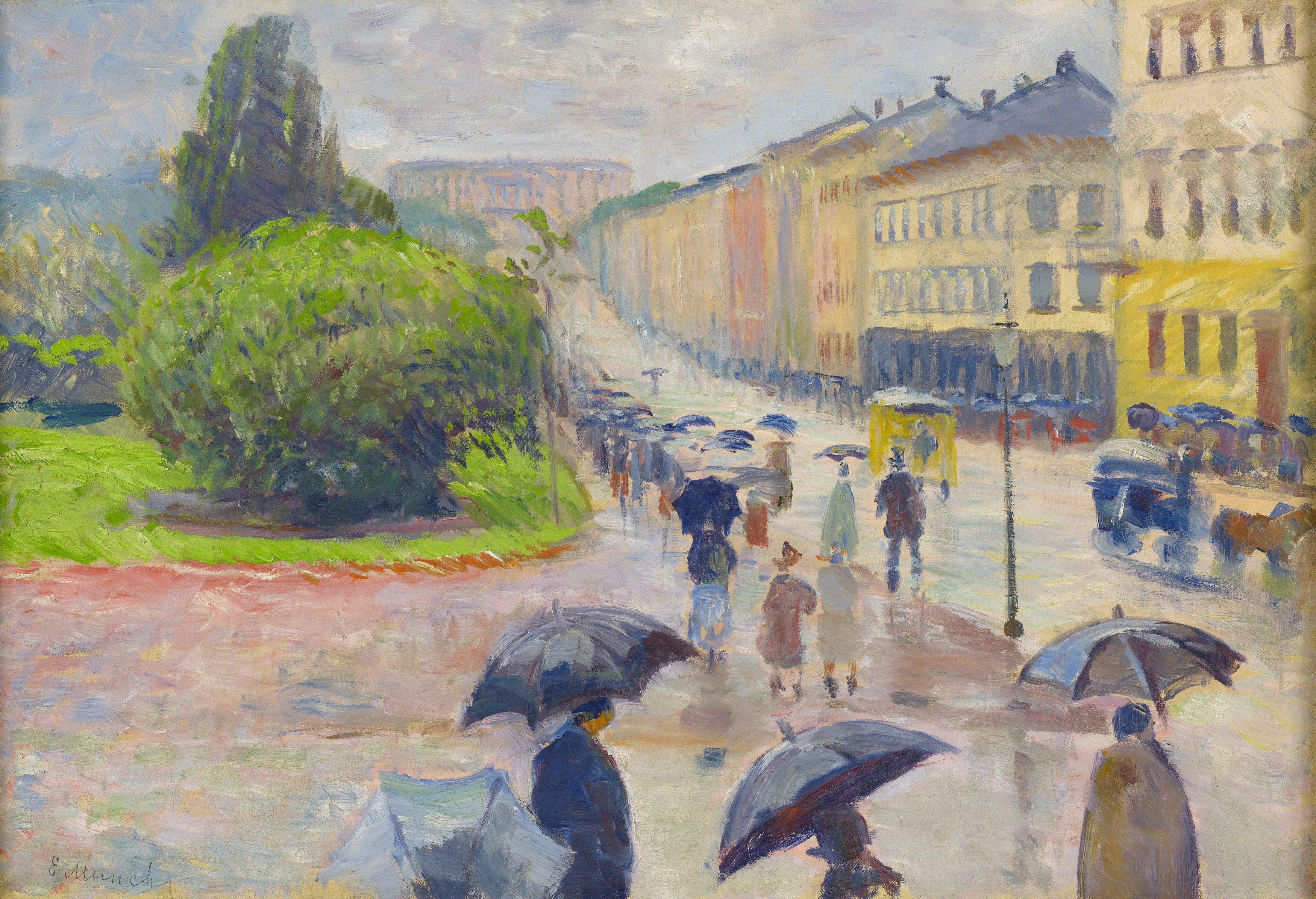 Edvard Munch: Karl Johan in the Rain. Oil on canvas, 1891. Photo © Munchmuseet