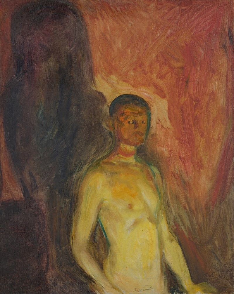 Edvard Munch, Selvportrett i helvete (1903). Olje på lerret. Foto © Munchmuseet