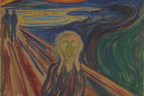 Edvard Munch: Skrik. Tempera og olje på ugrundert papp, 1910? Foto: Munchmuseet.