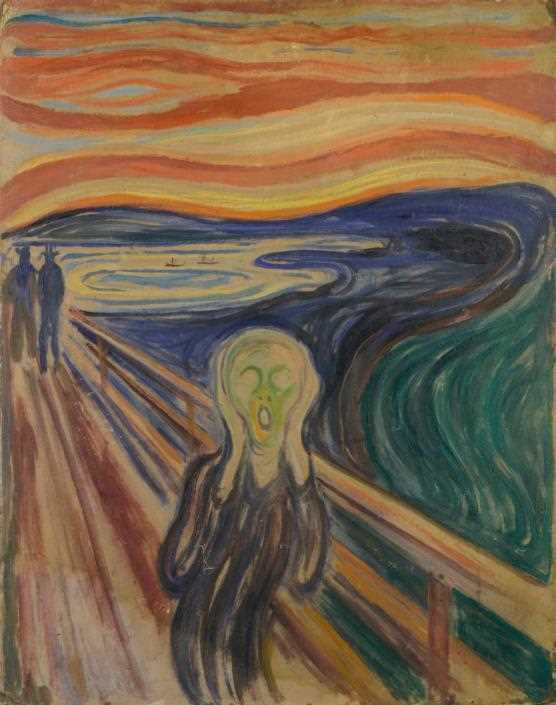 Edvard Munch: The Scream. Tempera and oil on unprimed cardboard, 1910? Photo: Munchmuseet
