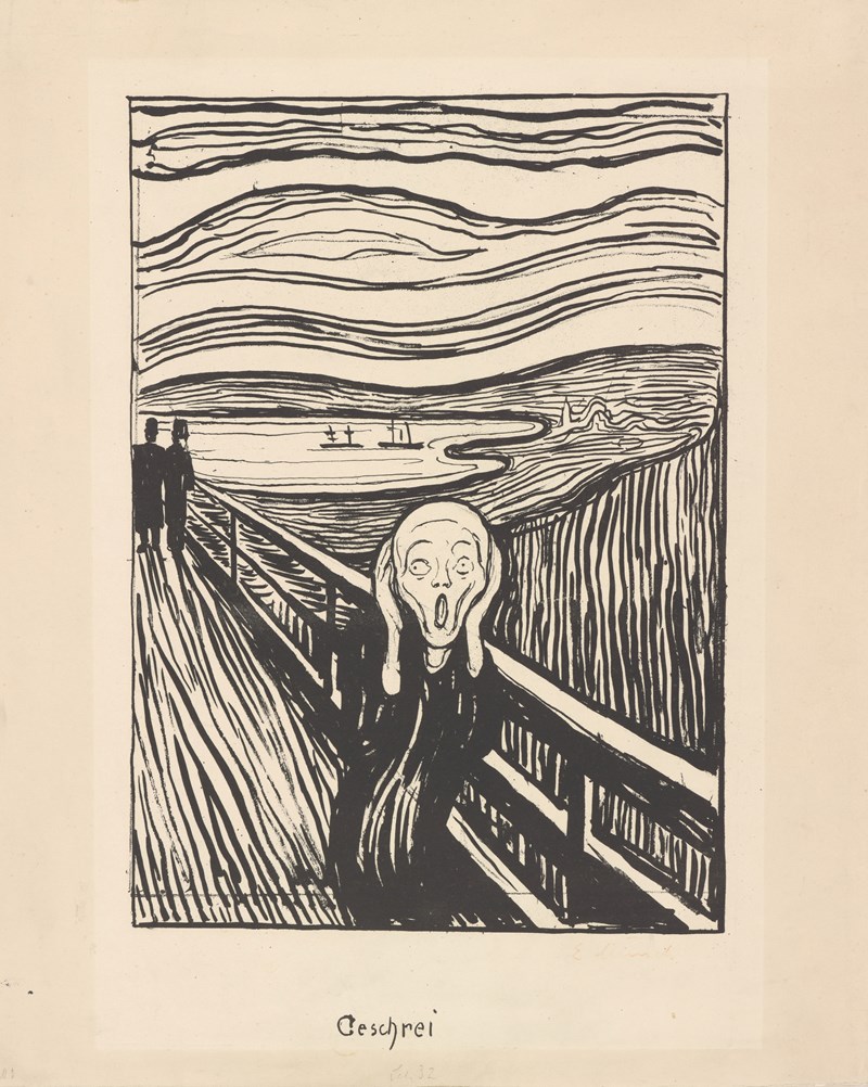 Edvard Munch: Skrik. Litografi, 1895. Foto © Munchmuseet