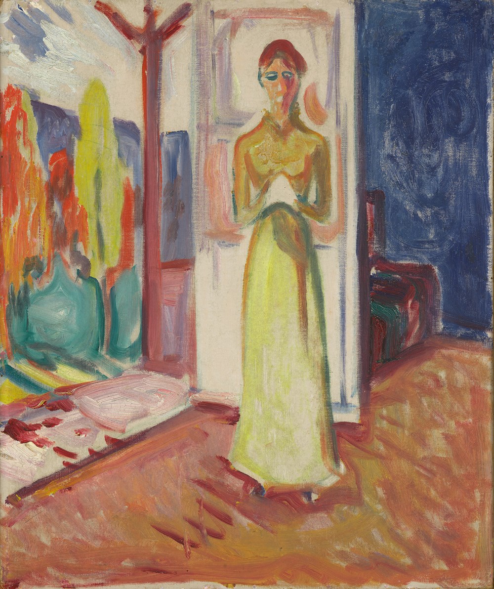 Edvard Munch: Woman Standing in the Doorway. Oil on cardboard, 1906–07. Photo © Munchmuseet