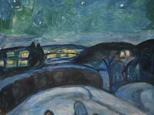 Edvard Munch: Starry Night. Oil on canvas, 1922-1924. Photo © Munchmuseet
