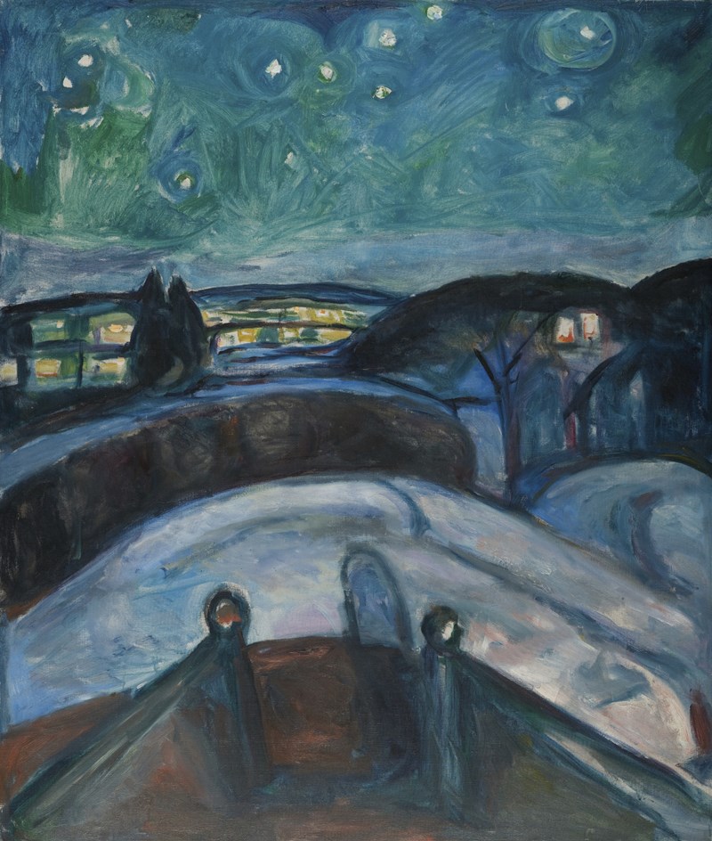 Edvard Munch: Starry Night. Oil on canvas, 1922-1924. Photo © Munchmuseet