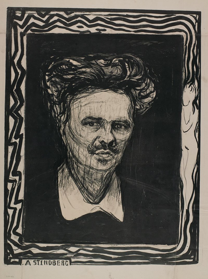 Edvard Munch: August Strindberg. Litografi, 1896. Foto © Munchmuseet