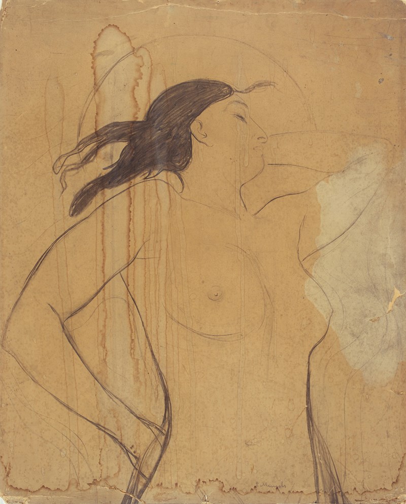 Edvard Munch: Sketch for 'Madonna'. Charcoal, 1893-1894 (plausible). Photo © Munchmuseet