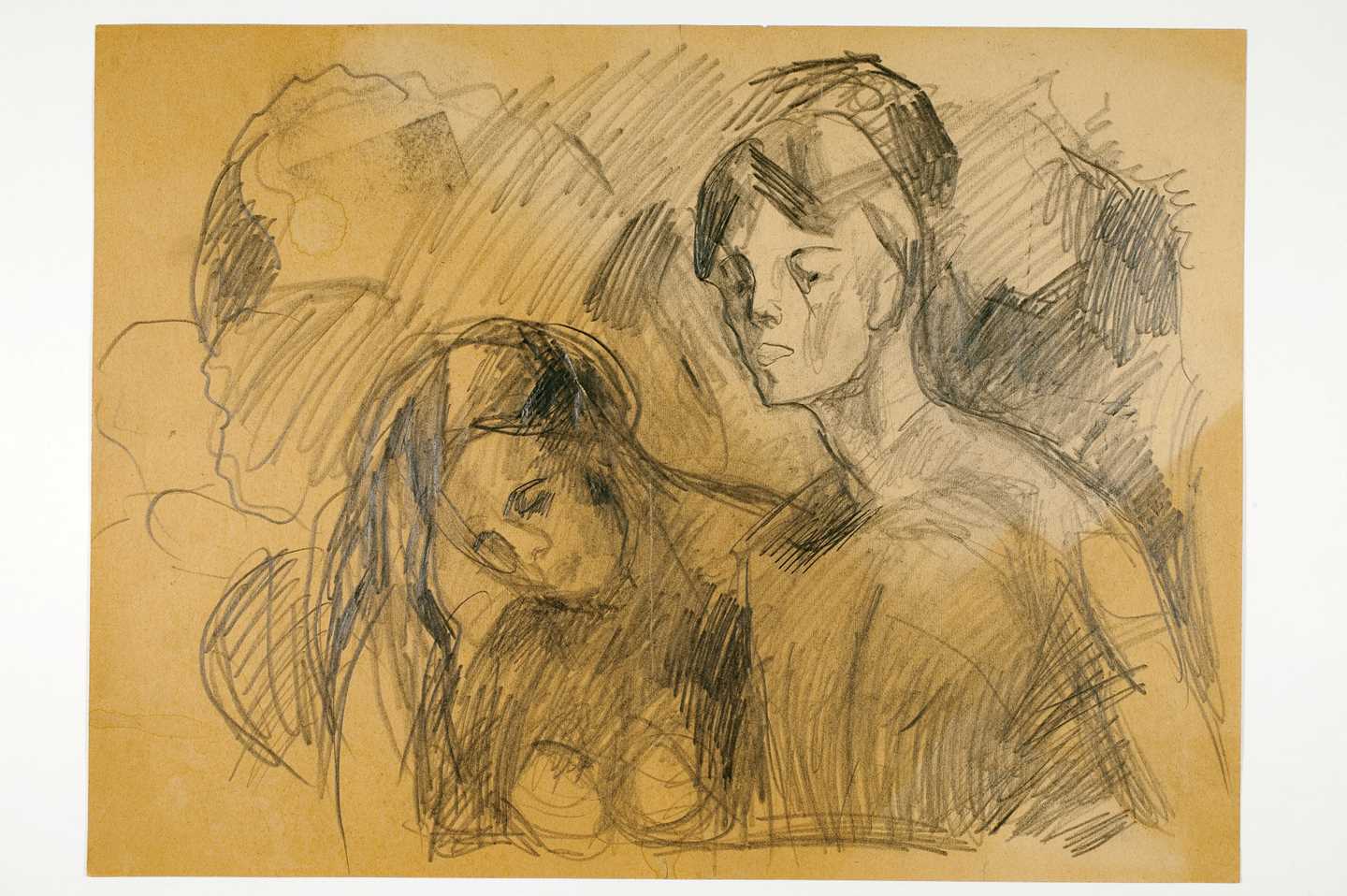 Edvard Munch: Nakent par, halvfigur. Blyant, 1919-1921. Foto © Munchmuseet