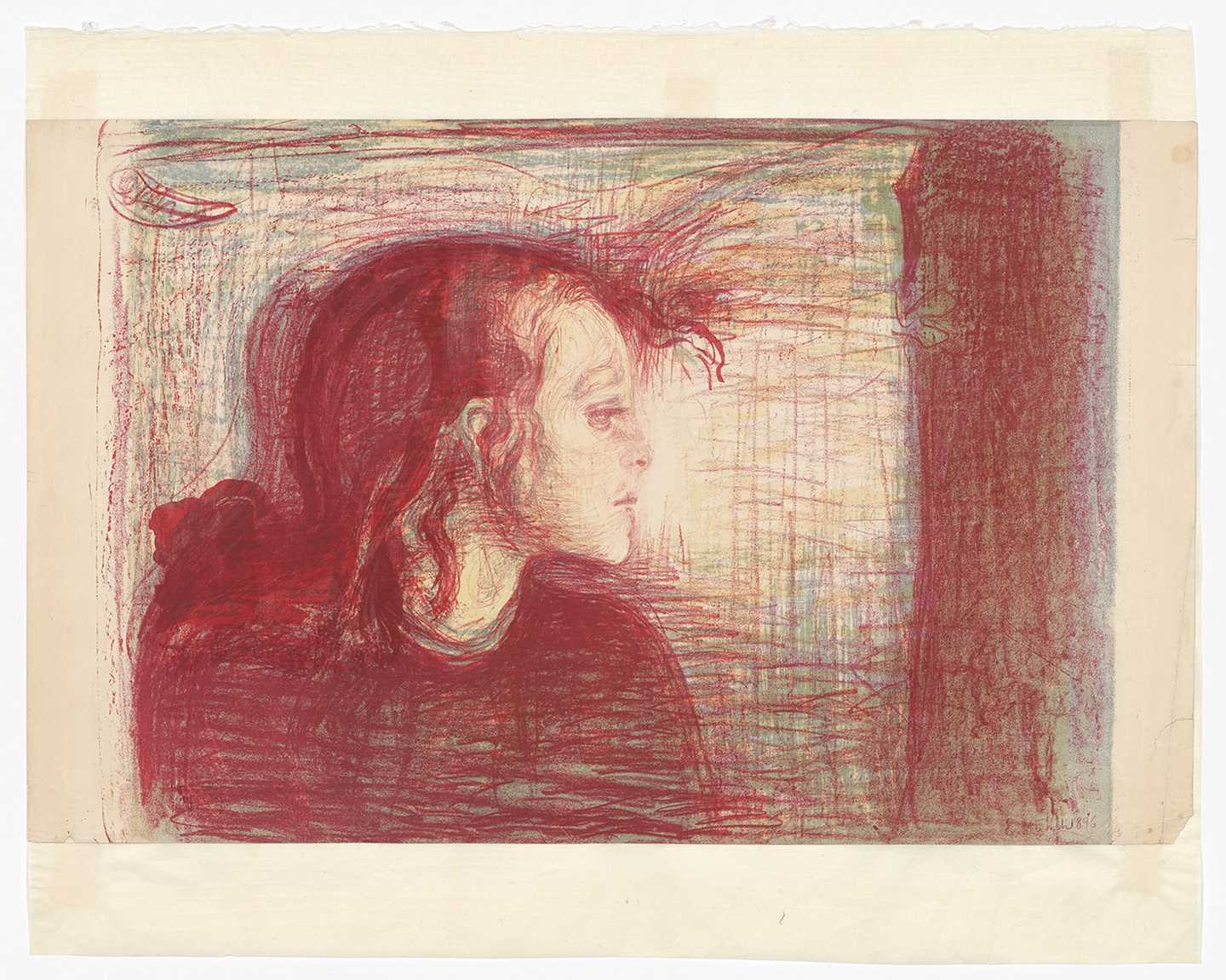 Edvard Munch, The Sick Child I. Lithograph, 41.4 x 58.8 cm, 1910. Photo: Munchmuseet