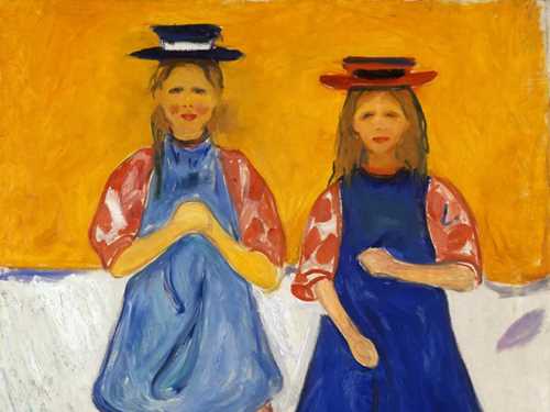 Edvard Munch, Two Girls with Blue Aprons. Oil on canvas, 1904-05. Photo © Munchmuseet