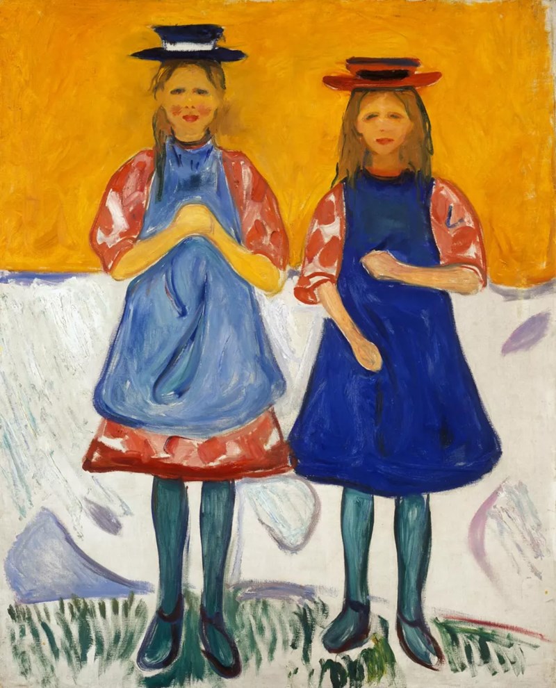 Edvard Munch, Two Girls with Blue Aprons. Oil on canvas, 1904-05. Photo © Munchmuseet