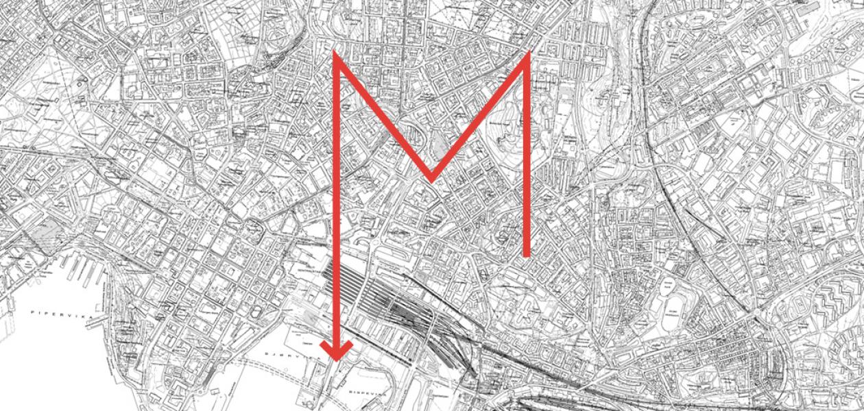A map of Oslo showing the location of the old Munch Museum in Tøyen and the current location of MUNCH in Bjørvika. Illustration.